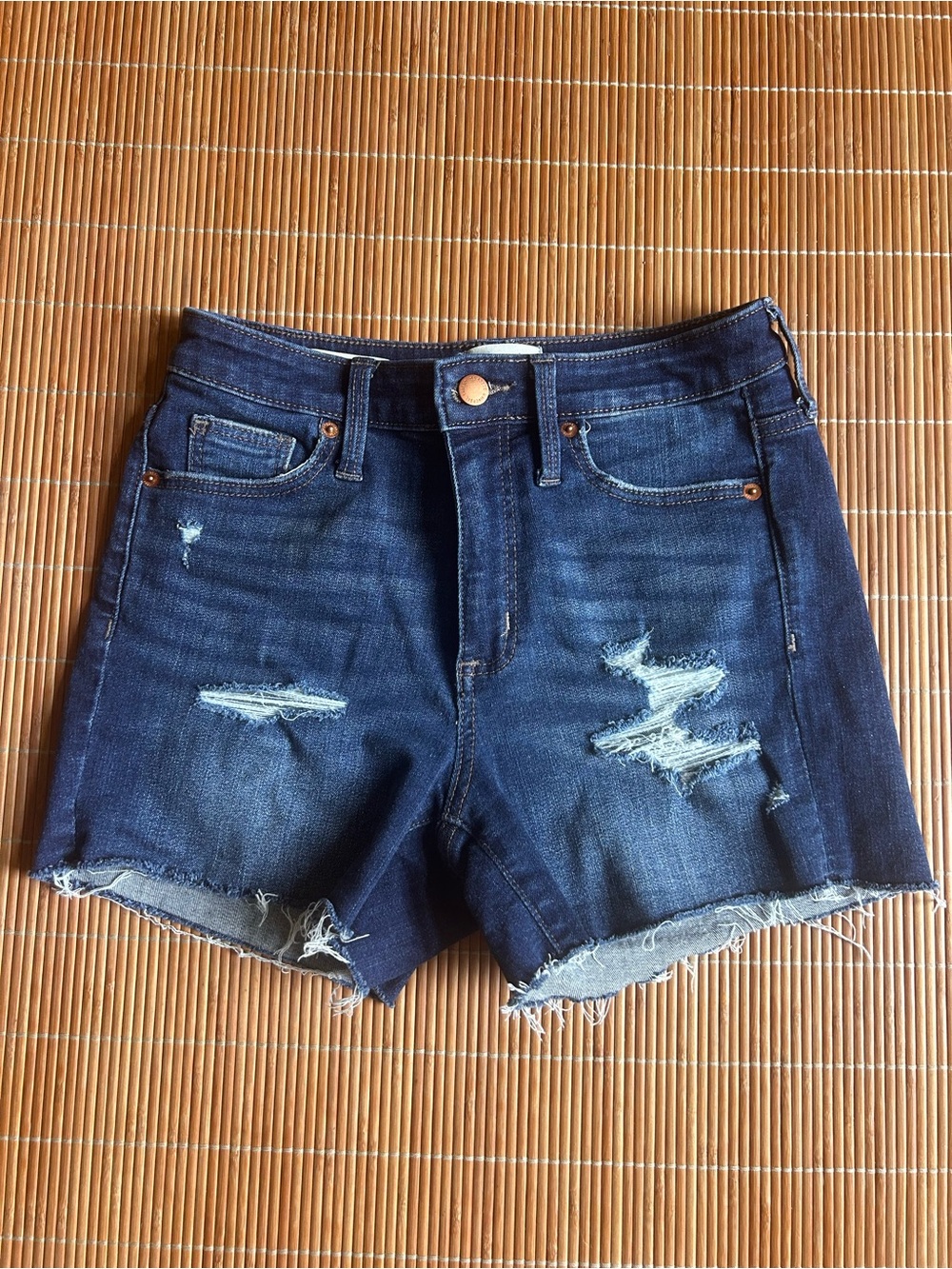 Universal Thread Dark Blue Distressed Denim Cutoff Shorts